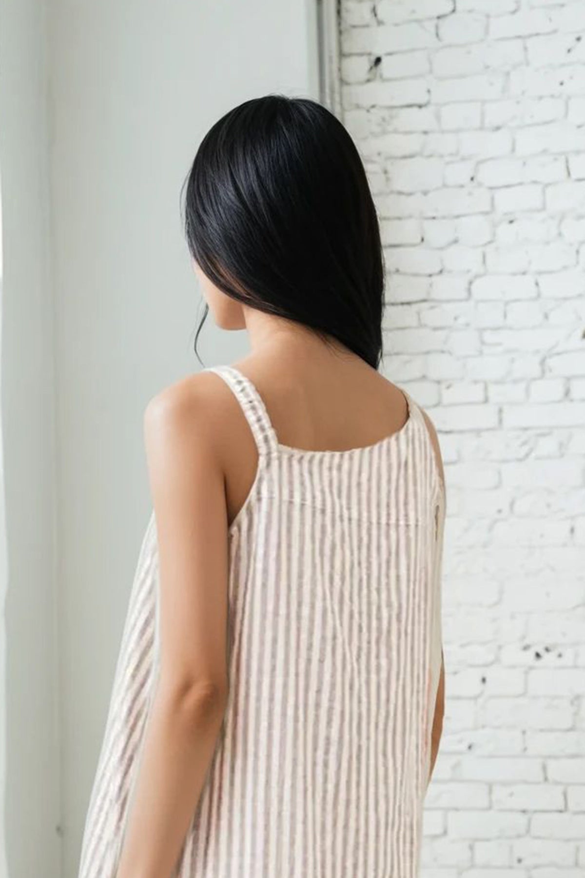 Stripe Work Dress (Brown Ash)